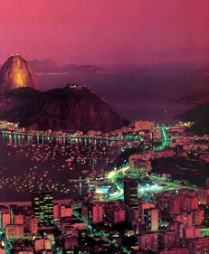 巴西里约热内卢航拍夜景